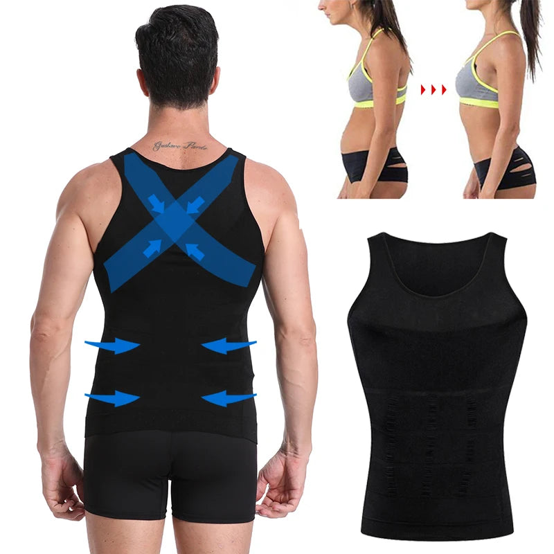 Men Slimming Body Shaper Waist Trainer Cincher Abdomen Tummy Control Shapewear Vest Modeling Underwear Corrective Posture Corset