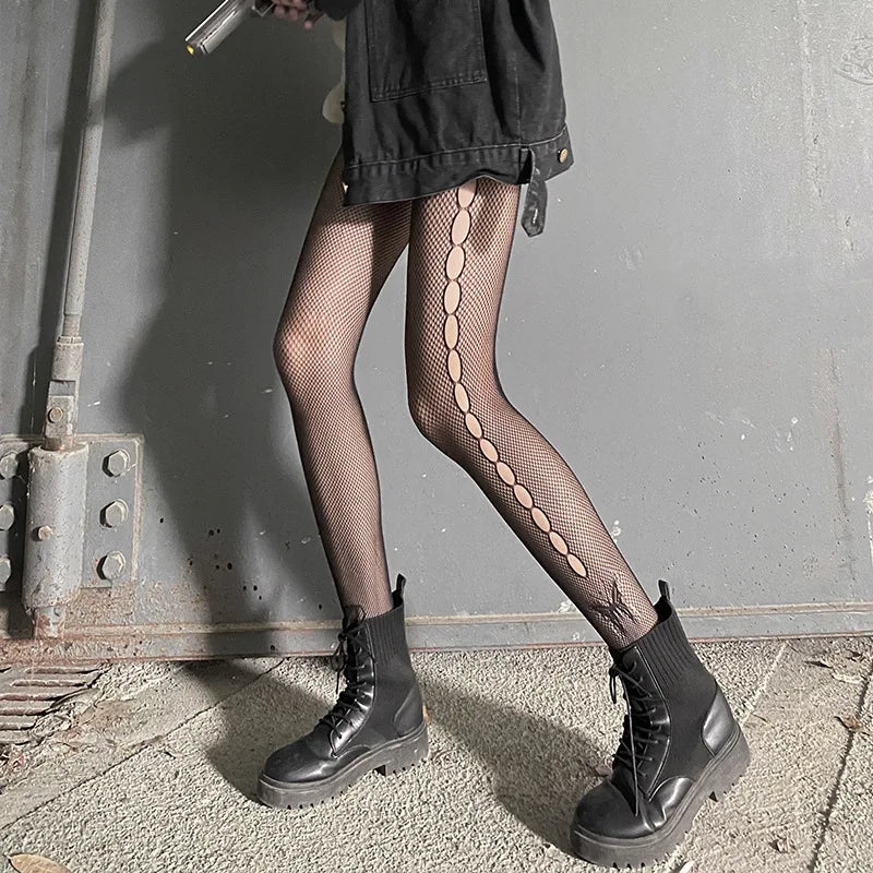 New Tights Women Anime Pantyhose Lolita Pattern Fishnet Stockings Sexy Harajuku Hosiery Nylon Women's Lolita JK Style Tights