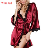 Bridesmaid Nightwear Sexy Wedding Dressing Gown Lace Silk Kimono Bathrobe Women Short Satin Bride Robe Nighties Sleepwear