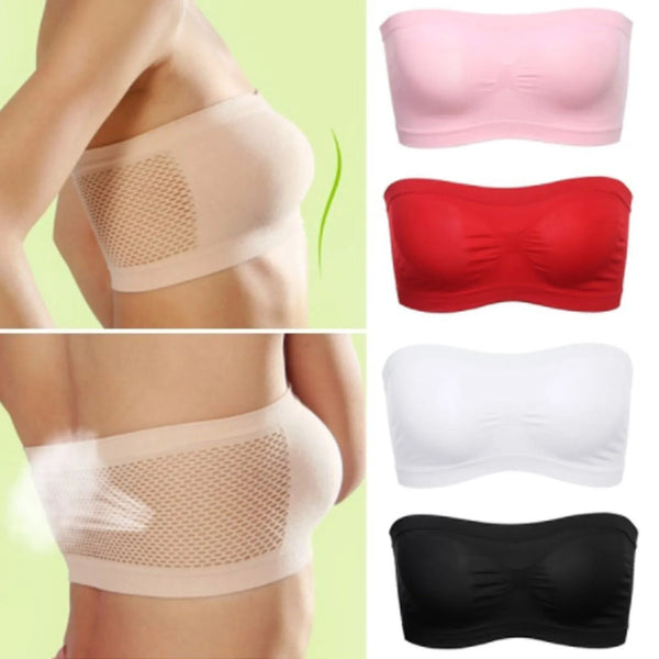 Breathable Sports Bras Women Tube Tops  Solid Color Hollow Out Sports Underwear Gym Running Fitness Sports Tops Bralette