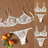 Flower Lace Bra New Floral Sleepwear Sexy Fashion Bra New Sexy Fashion G-String Thong Sleepwear Flower Sets Ropa Interior Mujer