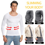 Men Body Shaper Long Sleeve Compression Shirts Winter Base Layer T-Shirt Slimming Underwear Tummy Control Shapewear Workout Tops