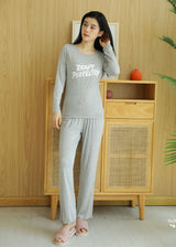 2PCS Pajama Sets Women Long Sleeve Modal Loose Breathable Soft Oversized Ladie's Korean Home Clothing Comfortable Pyjamas Suit