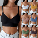 Active Tops for Women Women Padded Bralettes Sports Bras For Pack V Neck Bando Bra For Women Girls Top Cotton Women Tops Pack