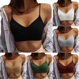 Sports Bras For Woman V Neck Top Vest Soild Traceless Bras Ladies Underwears Sport Thin Bralette Womens' Langerie Ropa De Mujer