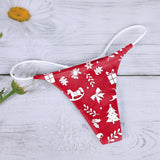 Christmas Gifts Print Thong T Back Seamless Panties 100%cotton Underwear Soft Breathable Lingerie Трусики 2023 New Year Panty