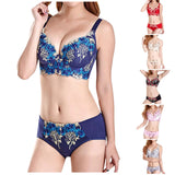 Satin Lace Pajama Set for Women Underwear High Side Bra & Panty Set Women Cute Top And Bottom Set Underwear Lace Brief Set