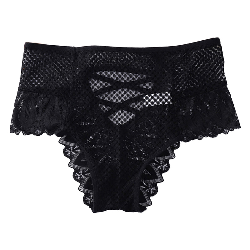 Sexy Fishnet Panties For Women Crochet Lace Panty Briefs Hollow Out See-Through Underwear High Waist Underpants трусы женские