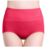 Womens Cotton Panties Solid Elastic High Waisted Postpartum Briefs Full Coverage Soft Comfort Leakproof Menstrual Underwear