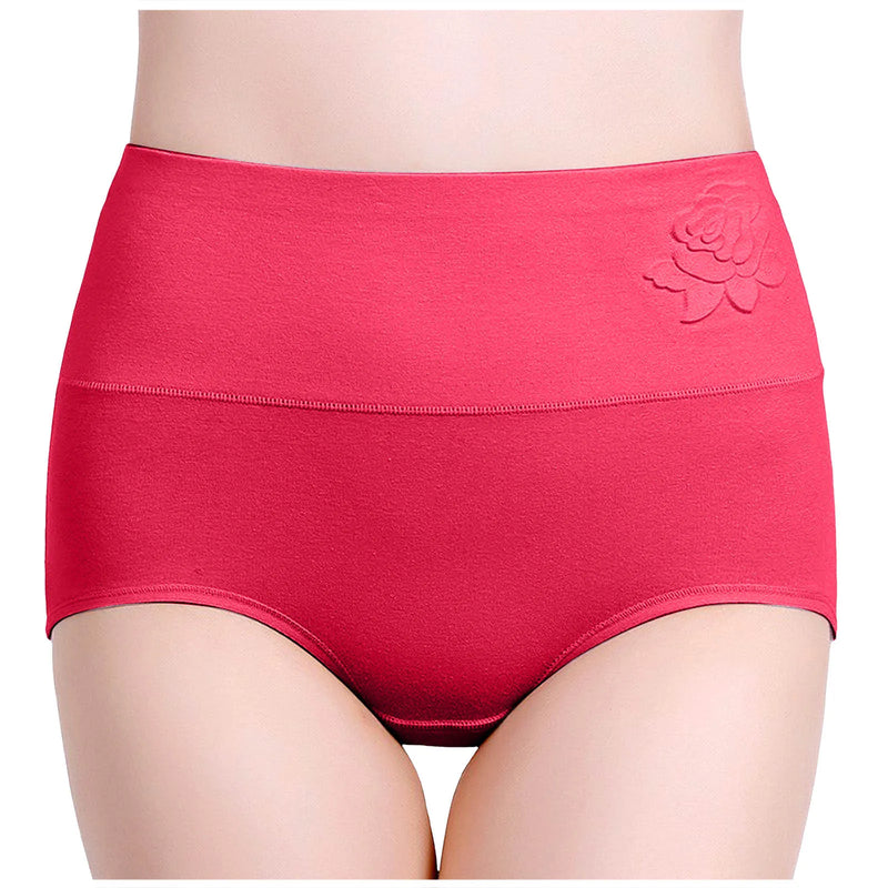 Womens Cotton Panties Solid Elastic High Waisted Postpartum Briefs Full Coverage Soft Comfort Leakproof Menstrual Underwear