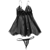 Front Split Halter Nightgown Women'S Underwear Lace Lace Sexy Female See Through Erotic Babydoll Bodysuit Open Bra Lingerie