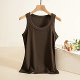 Women Ribbed Tank Top O Neck Tees Sleeveless Basic T-shirts Vest Causal streetwear Tops