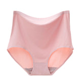 High Waist Ice Silk Seamless Panties Sexy Solid Color Underpants Breathable Microfiber Modis Briefs Ropa Interior Femenina