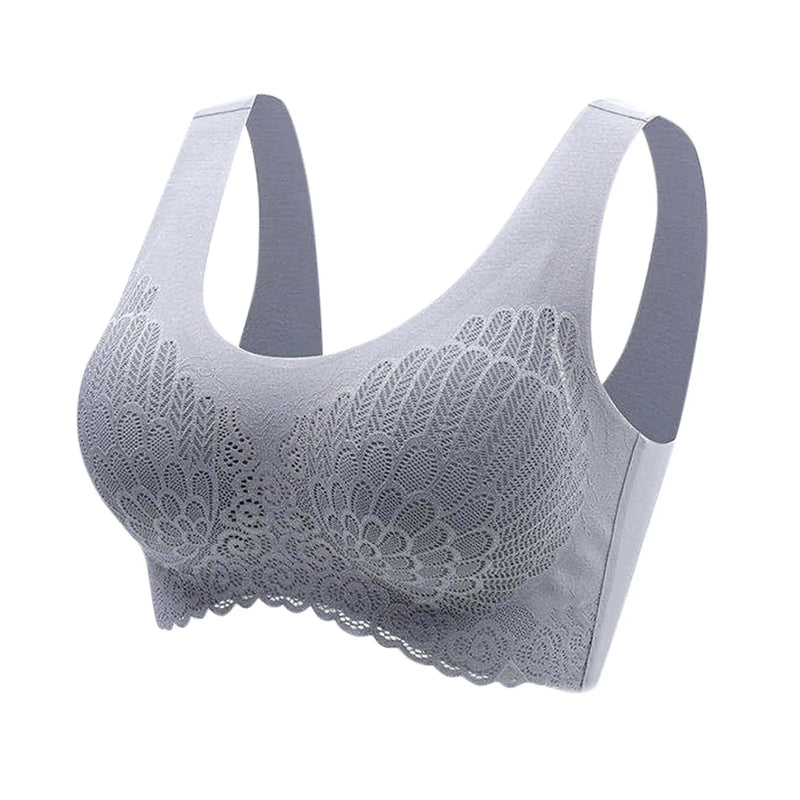 Woman High Elastic Lace Thin Underwear Female Transparent Lace Panel Bras Sexy Lingerie Bralette Female Push Up Chest Pad Bras