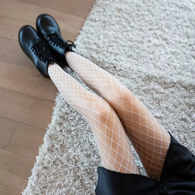 Sexy Women Long Fishnet Mesh Nylon Tights Body Stockings Slim Perfect Legs Fish Net Hollow Pantyhose High Waist Leggings Hosiery