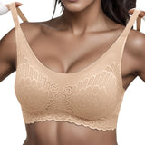 Woman High Elastic Lace Thin Underwear Female Transparent Lace Panel Bras Sexy Lingerie Bralette Female Push Up Chest Pad Bras