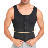 Men Gynecomastia Compression Tank Top Waist Trainer Belt Slimming Sheath 4 Rows of Hook Shapewear Vest Tight Fitting Shirts Band