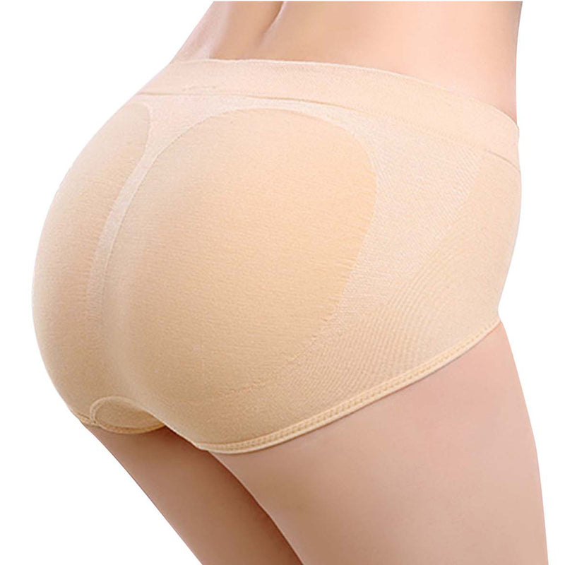 Women Soft Seamless Briefs Sexy Enhancer Hip Up Panties Solid Color Intimates Buttock Silicone Bum Padded Butt Underwear