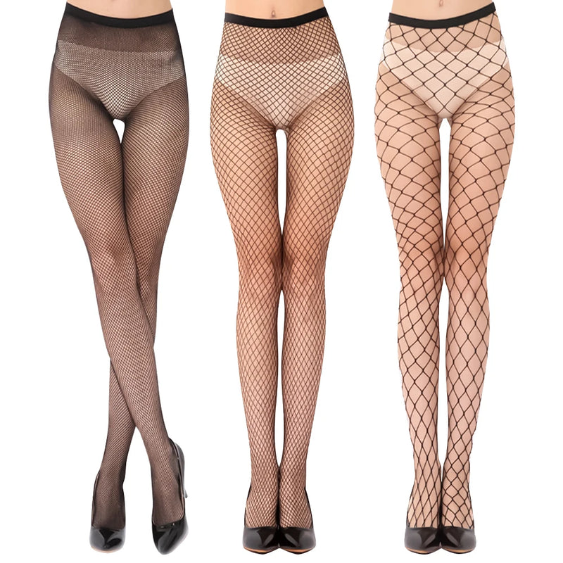 Sexy Women Long Fishnet Mesh Nylon Tights Body Stockings Slim Perfect Legs Fish Net Hollow Pantyhose High Waist Leggings Hosiery