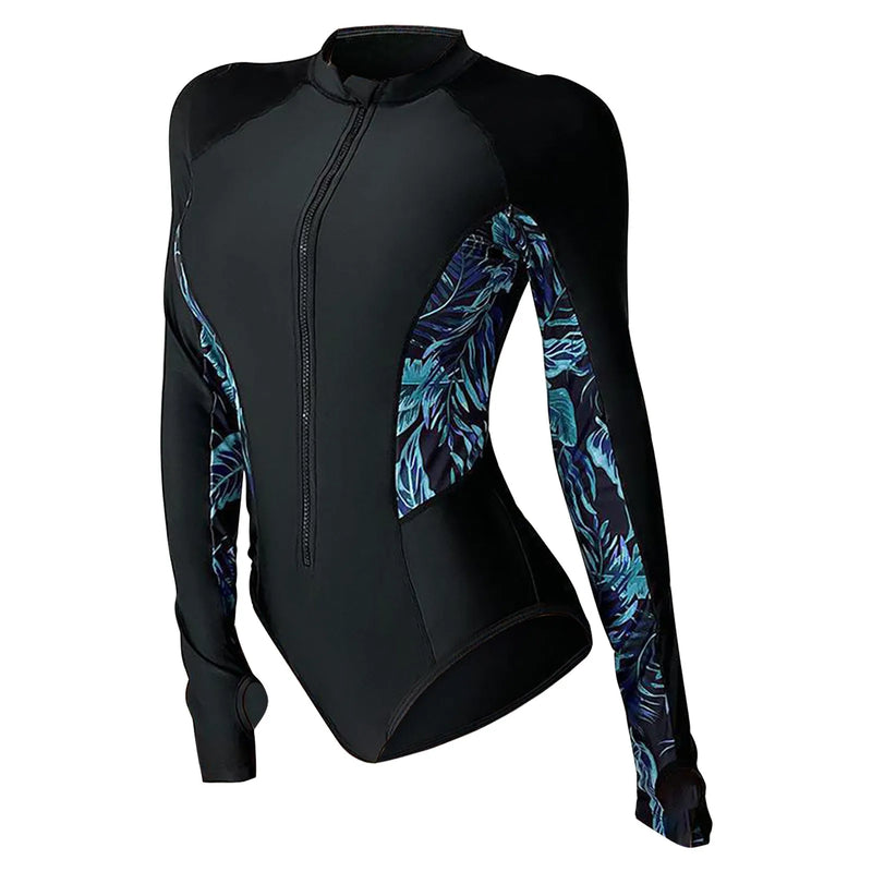 Swimsuit Bikini 2023 Women Tummy Control Print Zipper Front Long Sleeve Surf Piece Swimsuit Bathing Suits Women's swimsuit