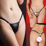 Women'S Lingerie Sexy Leather Like Thong Panties Comfort Fit Lingerie For Appeal Traceless G-String Panties Bikini T-Back