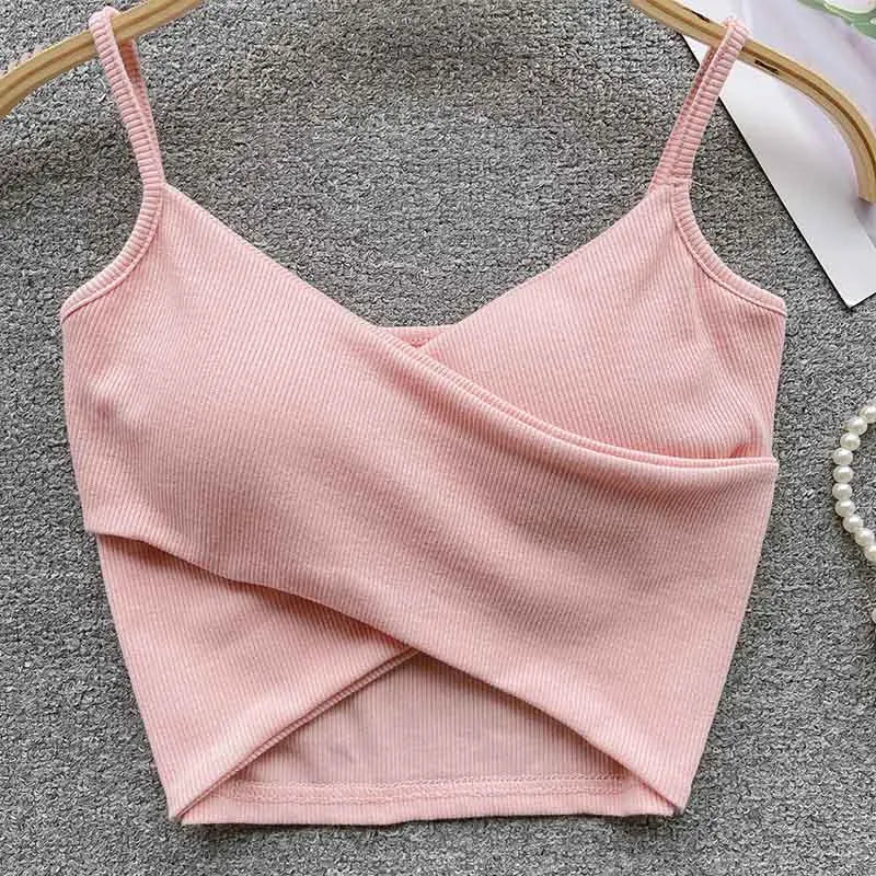  Irregular Casual Sport Camisole Women Strap Design Solid Fashion 2024 Y2K Elegant Ladies Chic Slim Tank Tops