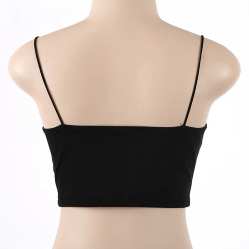 Women Summer Fashion Tanks Tops Sexy Vest Sleeveless Cotton Straps Camis Fitness Bustier Crop Top Seamless Tees Black White Tops