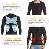 Men Body Shaper Long Sleeve Compression Shirts Winter Base Layer T-Shirt Slimming Underwear Tummy Control Shapewear Workout Tops