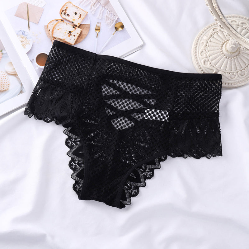 Sexy Fishnet Panties For Women Crochet Lace Panty Briefs Hollow Out See-Through Underwear High Waist Underpants трусы женские