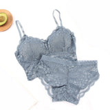 New In Underwear Set For Women Seamless Transparent Floral Soft Comfortable Lace Bra Sets Underwear Backless Bra Thong Set