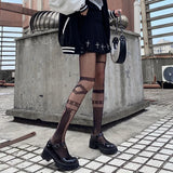 New Tights Women Anime Pantyhose Lolita Pattern Fishnet Stockings Sexy Harajuku Hosiery Nylon Women's Lolita JK Style Tights