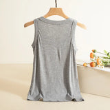 Women Ribbed Tank Top O Neck Tees Sleeveless Basic T-shirts Vest Causal streetwear Tops