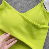  Irregular Casual Sport Camisole Women Strap Design Solid Fashion 2024 Y2K Elegant Ladies Chic Slim Tank Tops