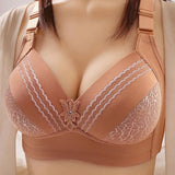 Women Bralette No Underwire Padded Wide Straps Breathable Soft Sexy Push Up Full Coverage Middle-aged Mom Ladies Wireless Bra