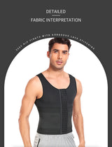 Men Gynecomastia Compression Tank Top Waist Trainer Belt Slimming Sheath 4 Rows of Hook Shapewear Vest Tight Fitting Shirts Band