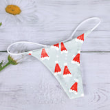 Christmas Gifts Print Thong T Back Seamless Panties 100%cotton Underwear Soft Breathable Lingerie Трусики 2023 New Year Panty