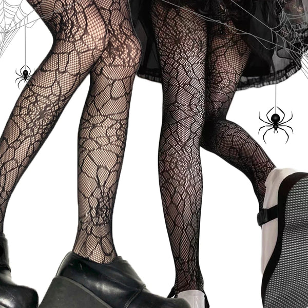 Spring Summer Thin Party Club Pantyhose Dark Hollowed Out Fishnet Stockings Women Gothic Spider Web Fish Net Black Silk Tights