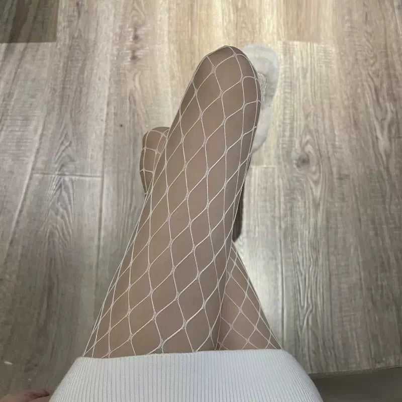 Sexy Women Long Fishnet Mesh Nylon Tights Body Stockings Slim Perfect Legs Fish Net Hollow Pantyhose High Waist Leggings Hosiery