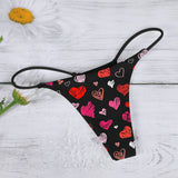 Love Printed Sexy G String Women T Back Low Rise Underpants Sexy Women's Thin Strap Bikini Seamless Thongs Women Mini Braguitas