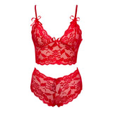 Ladies Plus Size Lingerie Set Sexy Lace Halter Bralette High Waist Panty Sets Pure Desire Langerie For Fine Women Intimates