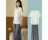 Cropped Trousers Thin Summer Loose Can Be Worn Outside Loungewear Set Refreshing Soft Modal Pajamas Ms. Summertime Short Sleeve