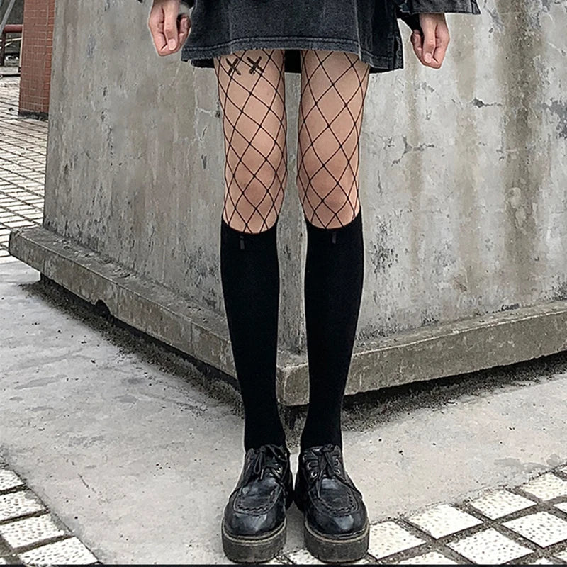 Sexy Women Long Fishnet Mesh Nylon Tights Body Stockings Slim Perfect Legs Fish Net Hollow Pantyhose High Waist Leggings Hosiery