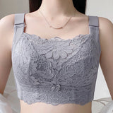 Women's Full Figure wire free Lace Plus Size Bra Non Padded Minimizer Bra