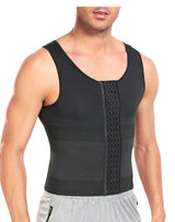 Men Gynecomastia Compression Tank Top Waist Trainer Belt Slimming Sheath 4 Rows of Hook Shapewear Vest Tight Fitting Shirts Band