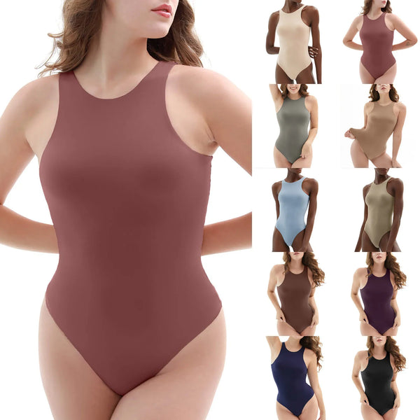 Sexy Bodysuit Women Tummy Control Panties Thong Shapewear Racerback Top Crop Seamless Body Sculpting Shapers High Neck Bodysuits