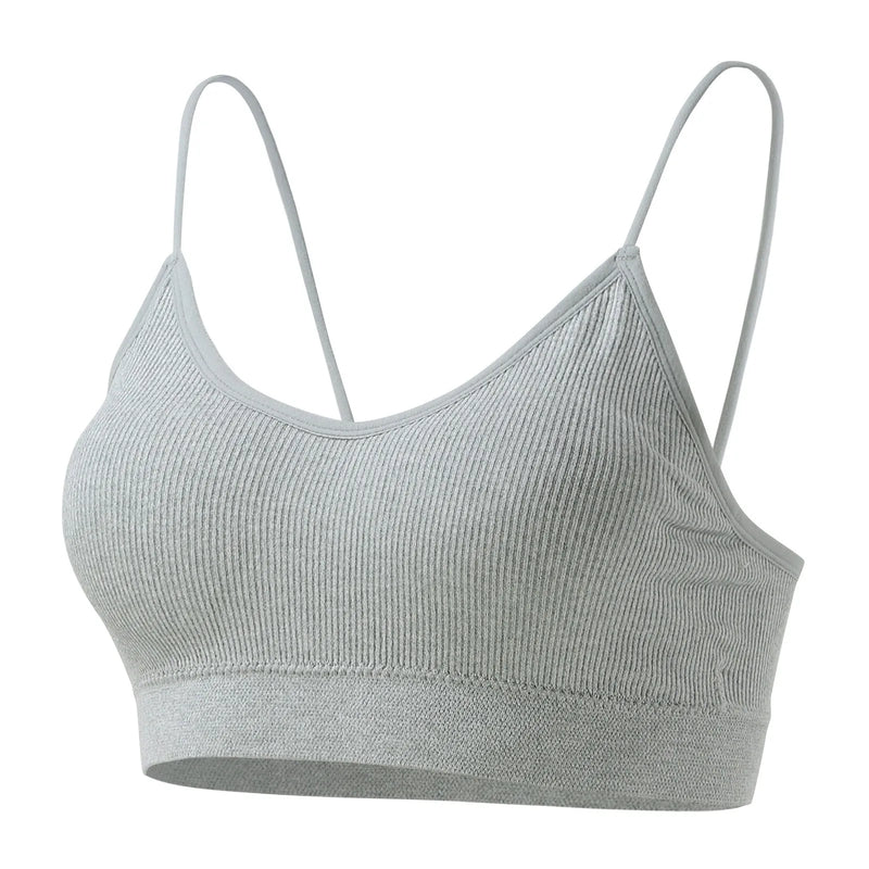 Sports Bras For Woman V Neck Top Vest Soild Traceless Bras Ladies Underwears Sport Thin Bralette Womens' Langerie Ropa De Mujer