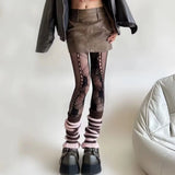 2024 New Women Sexy Hollowed Out Fishnet Tights Rose Jacquard Lace Mesh Body Stockings Nylon Elastic Slim Leg Thigh Pantyhose