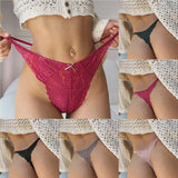 Sexy Lace Panty Temptation Hollow Out Perspective Underwear Breathable Soft Floral Embroidery Lingerie G String Women High Waist