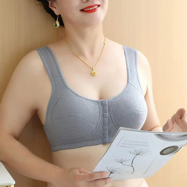 Front Buckle Women Bra No Steel Ring Front Buckle Plus Size Vest Bralette Comfortable Back Shaping Bra Wide Strap Lady Bras