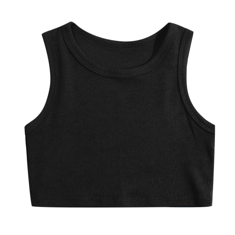 Toddler Kids Girls Crop Top Summer Racerback Camisoles Top Sleeveless Sports Dance Vest For Undershirts Teenager Tank Tops